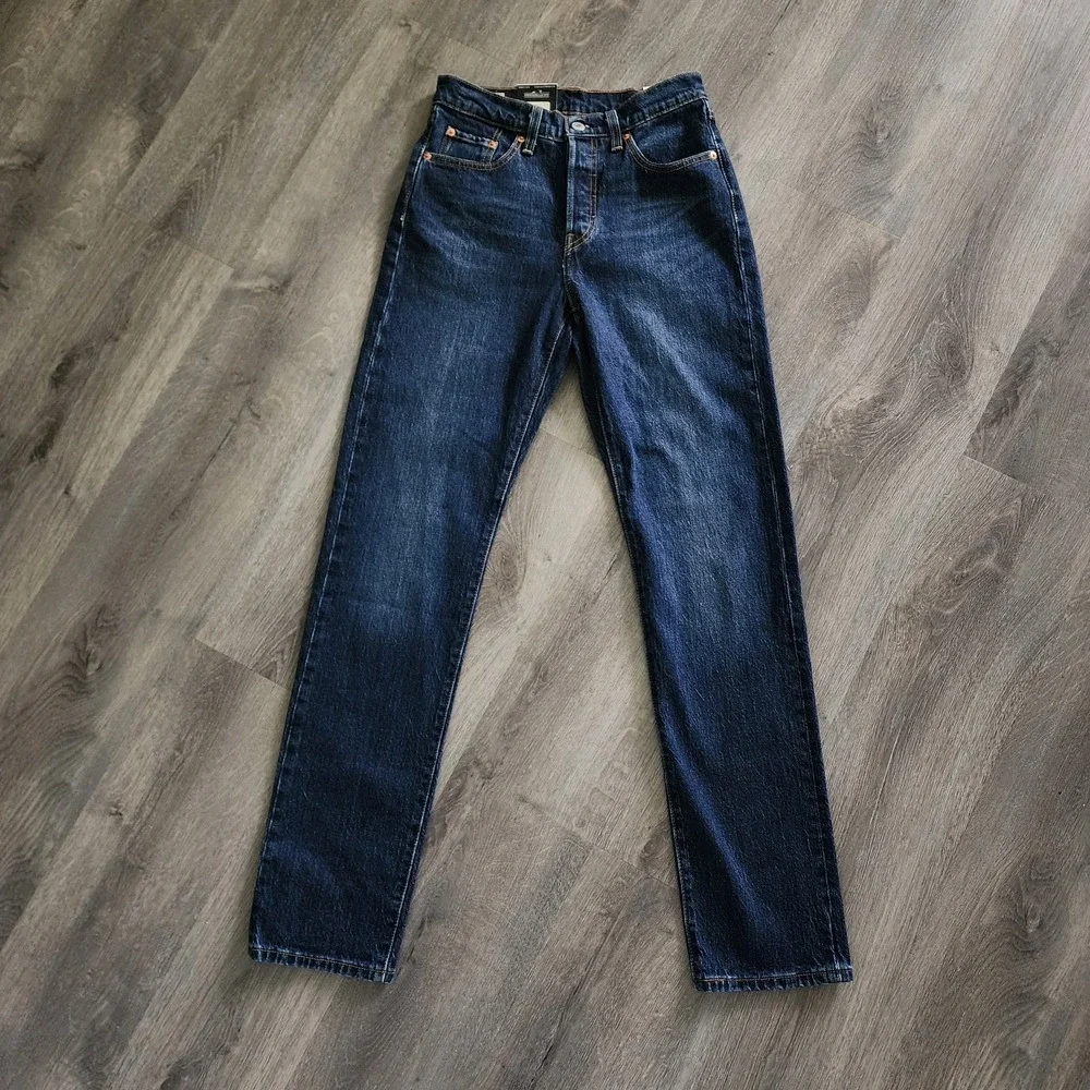 Levi's Premium 501 Original High Rise Straight Leg Jeans Dark Wash W25 L32